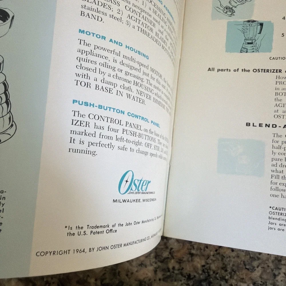 Osterizer Spin Cookery Blender Cookbook Paperback 1964 VTG 60s‎